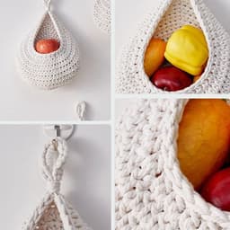 image-Wall Hanging Fruit Baskets For Kitchen 3 Pack Woven Produce Holder