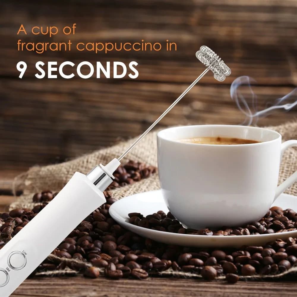 image-3 in 1 Milk Frother Electric Milk Foamer Coffee Blender Portable Mini