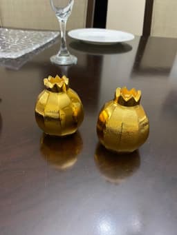 image-Pomegranate Salt and Pepper Shakers (Golden)