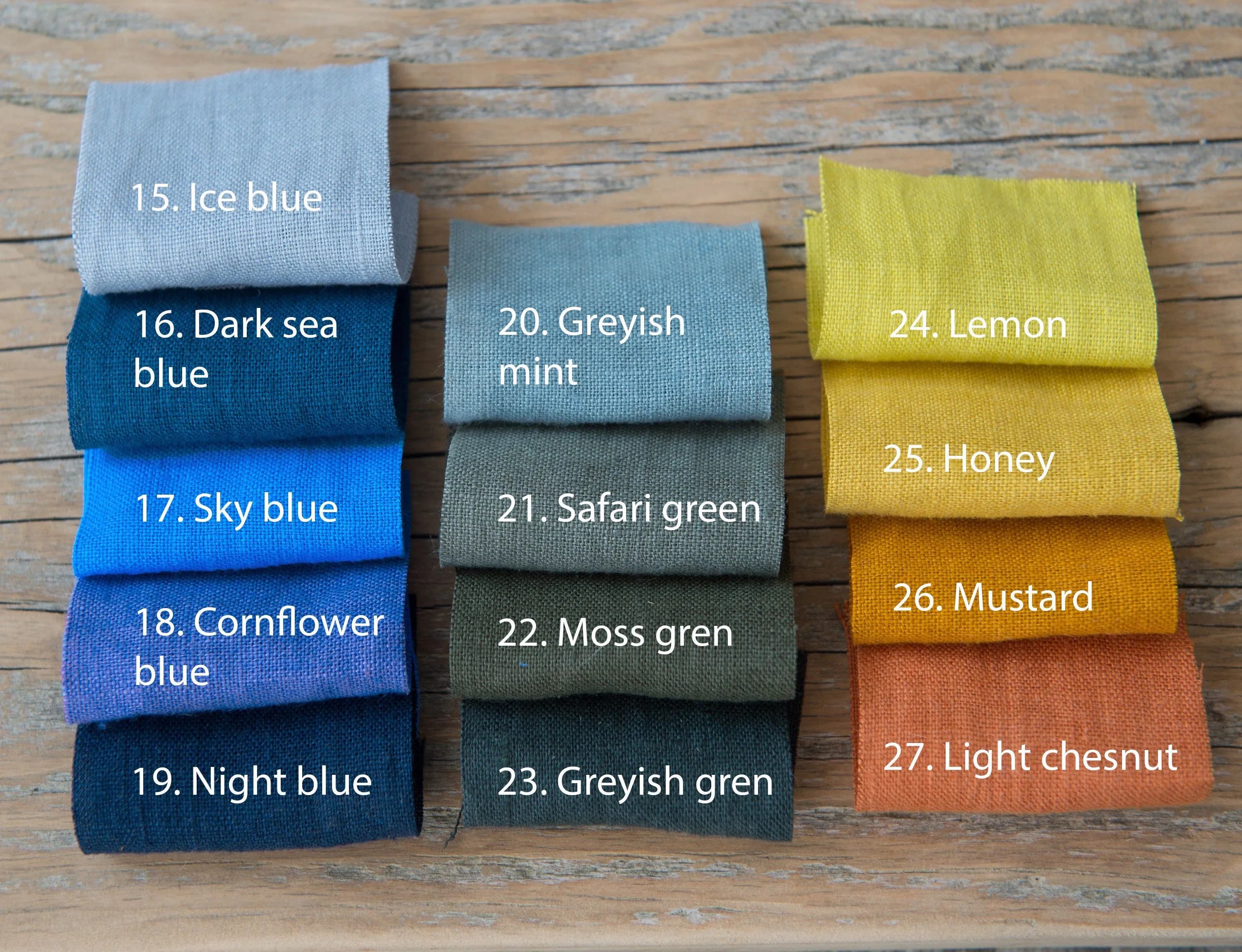 image-Set of linen samples (10 colors in one set)