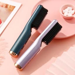 image-Portable Hair Straightener Curling Wireless Ion Comb USB Charge