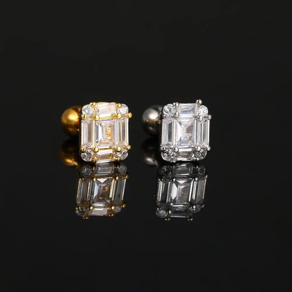 image-Stainless Steel Hoop Earring Women Zirconia Crystal Piercing Ear Daith