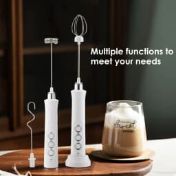 image-3 in 1 Milk Frother Electric Milk Foamer Coffee Blender Portable Mini