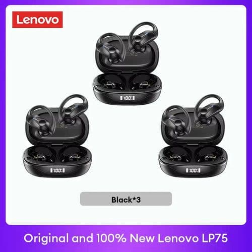 image-Original Lenovo LP75 TWS Bluetooth V5.3 Headphones Wireless LED