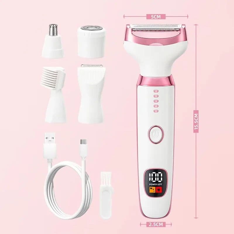 image-Electric Razor for Women 5 in 1 Rechargeable Painless Body Razors and