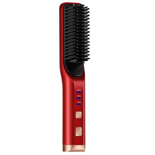 image-Portable Hair Straightener Curling Wireless Ion Comb USB Charge