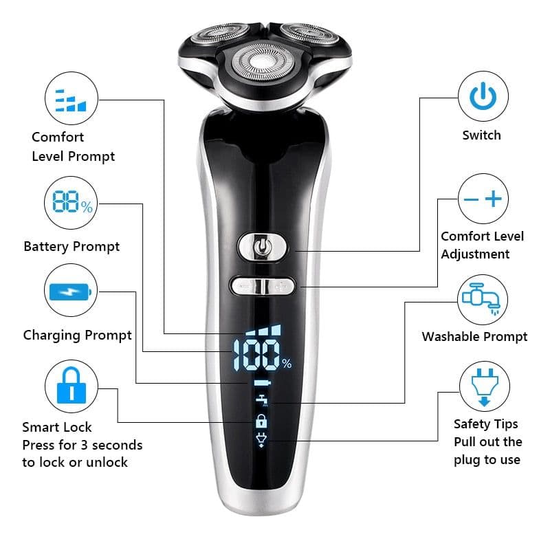 image-New Electric Shaver For Men 4D Electric Beard Trimmer USB