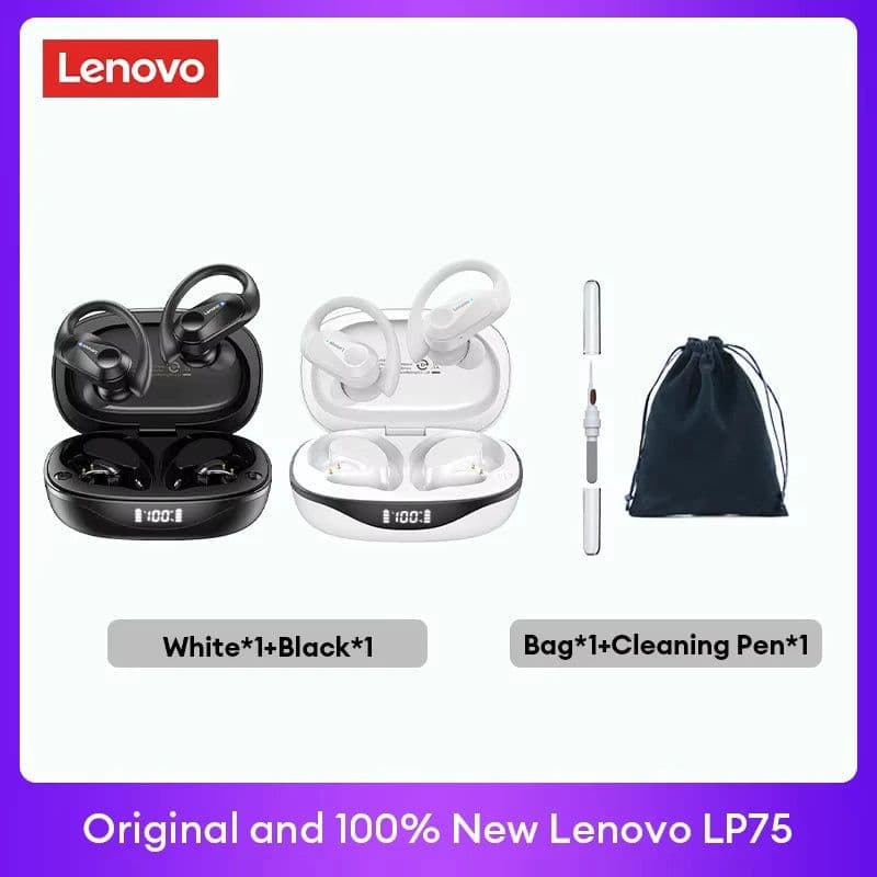 image-Original Lenovo LP75 TWS Bluetooth V5.3 Headphones Wireless LED