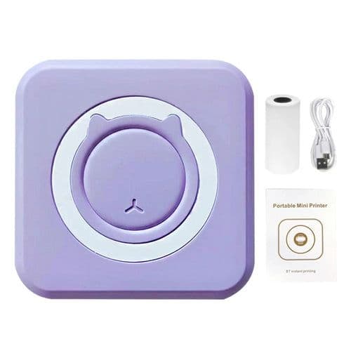image-Mini Printer Portable Thermal Stickers Paper Inkless Bluetooth