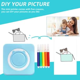 image-Mini Printer Portable Thermal Stickers Paper Inkless Bluetooth