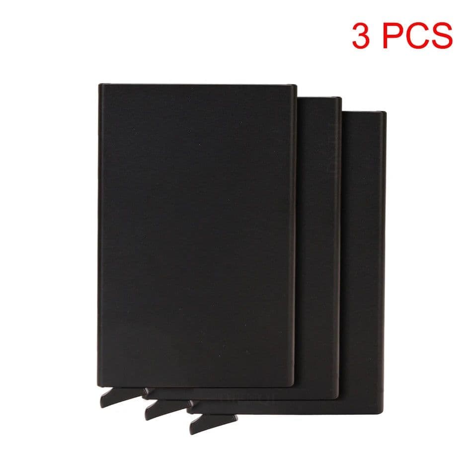 image-Rfid Smart Wallet Card Holder Metal Thin Slim Men Women Wallets Pop Up Minimalist Wallet Small Black Purse Vallet Walets for Men