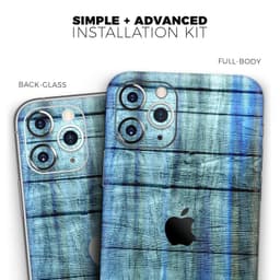 image-Blue and Green Tye-Dyed Wood 2 - Skin-Kit compatible with the Apple