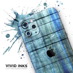 image-Blue and Green Tye-Dyed Wood 2 - Skin-Kit compatible with the Apple