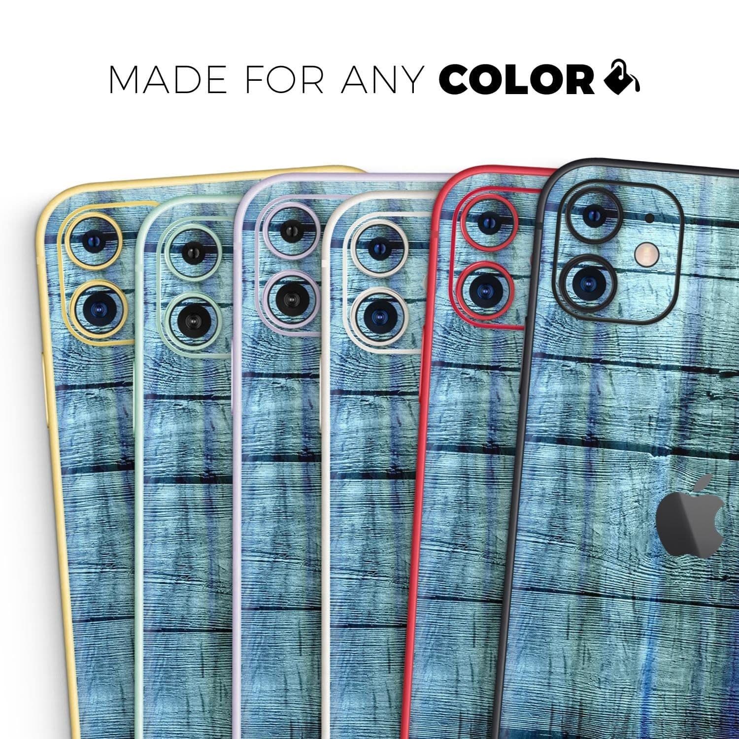image-Blue and Green Tye-Dyed Wood 2 - Skin-Kit compatible with the Apple