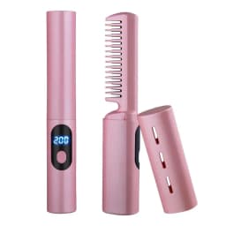 image-Curly Hair Straightener Iron Comb Cordless USB Charging Mini Hair
