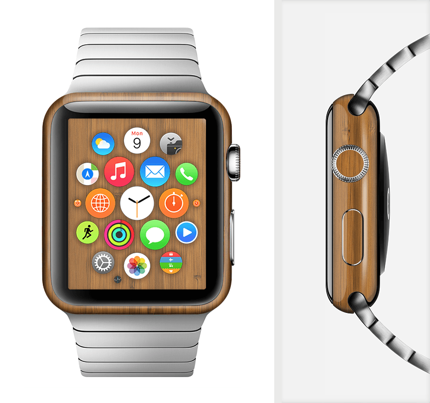 image-The Real Bamboo Wood Full-Body Skin Kit for the Apple Watch