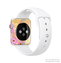 image-The Yellow & Pink Flowerland Full-Body Skin Kit for the Apple Watch