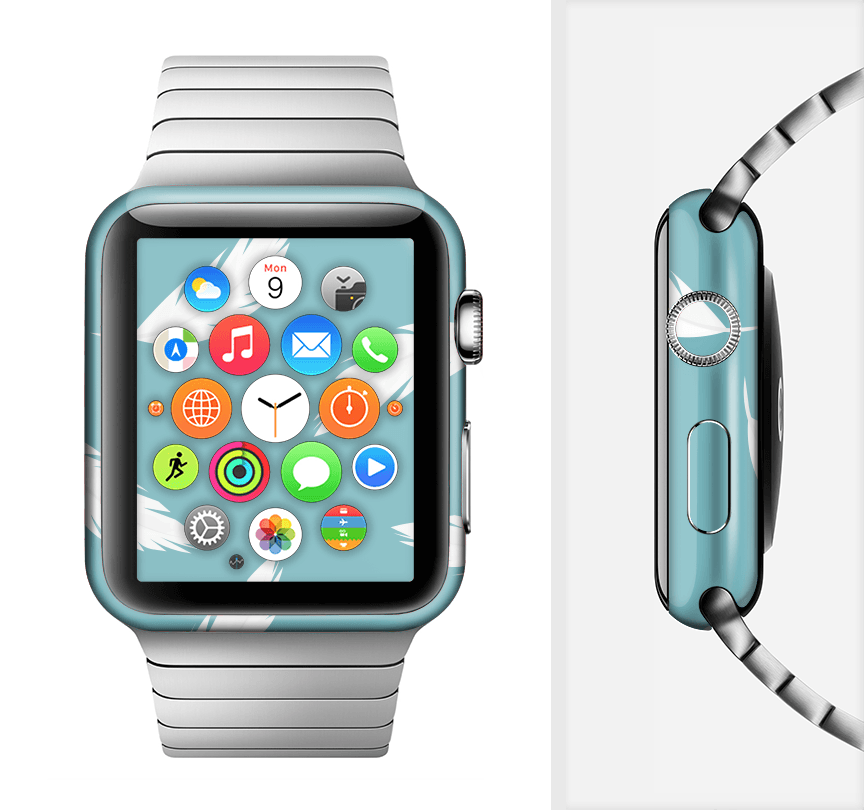 image-The Simple White Feathered Blue Full-Body Skin Kit for the Apple Watch