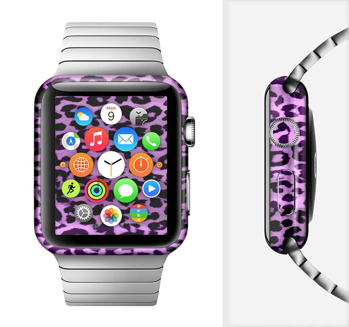image-The Vivid Purple Leopard Print Full-Body Skin Kit for the Apple Watch