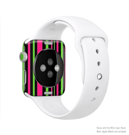 image-The Pink & Green Striped Full-Body Skin Kit for the Apple Watch