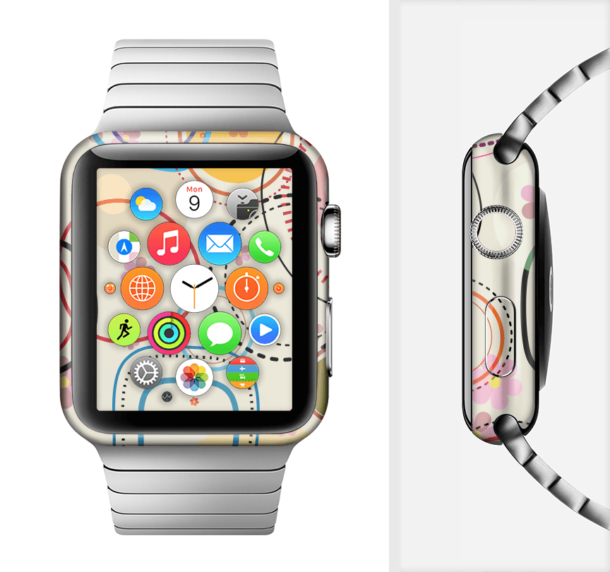image-The Open Vintage Vector Swirls Full-Body Skin Kit for the Apple Watch