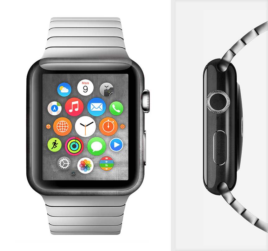image-The Grungy Gray Panel Full-Body Skin Kit for the Apple Watch