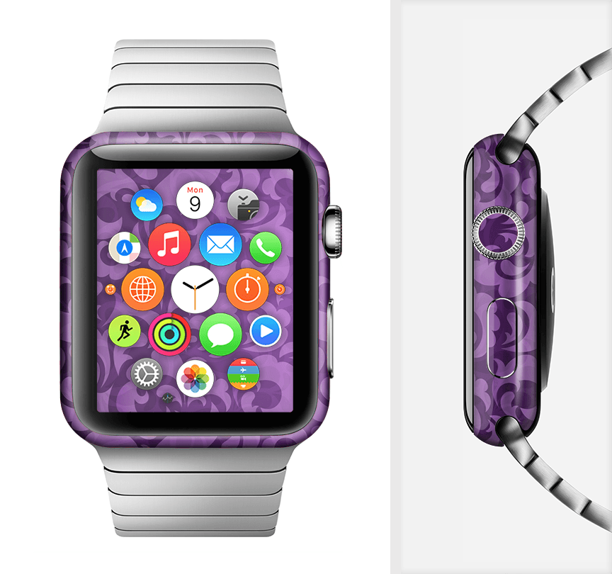 image-The Purple Bright Lace Pattern Full-Body Skin Kit for the Apple Watch