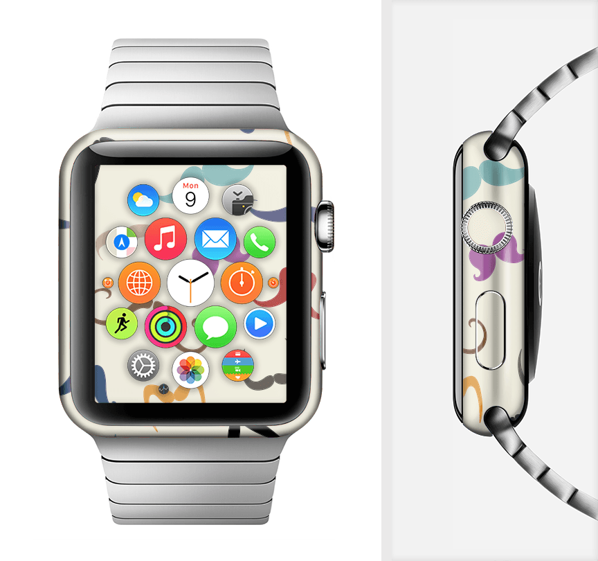 image-The Vintage Mustache Bundle Full-Body Skin Kit for the Apple Watch