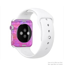 image-The Neon Pink Dyed Wood Grain Full-Body Skin Kit for the Apple Watch