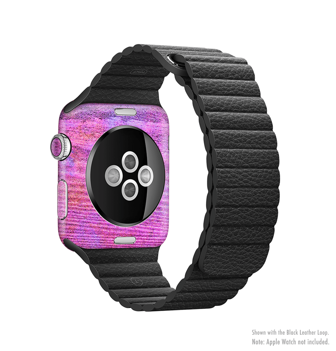 image-The Neon Pink Dyed Wood Grain Full-Body Skin Kit for the Apple Watch