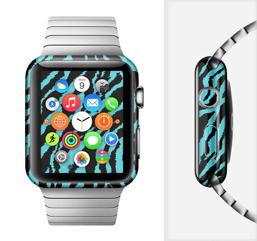 image-The Vector Teal Zebra Print Full-Body Skin Kit for the Apple Watch