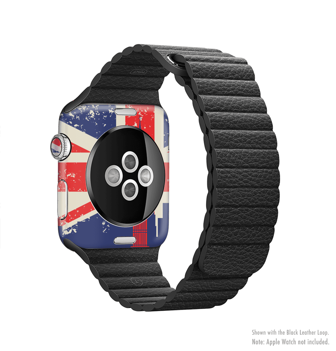 image-The Vintage London England Flag Full-Body Skin Kit for the Apple Watch
