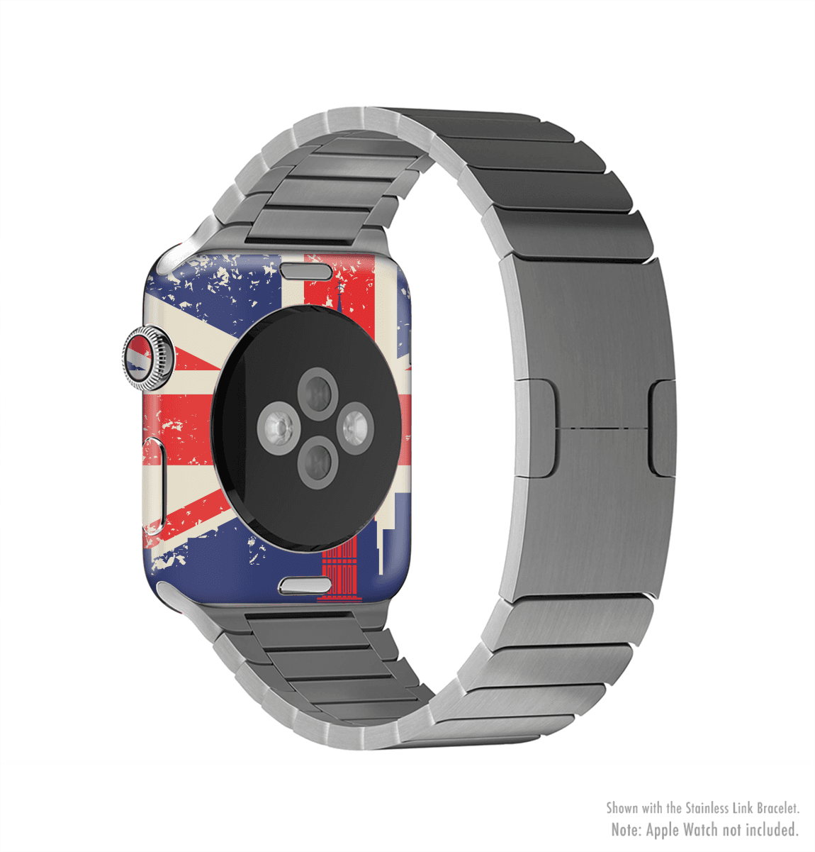 image-The Vintage London England Flag Full-Body Skin Kit for the Apple Watch