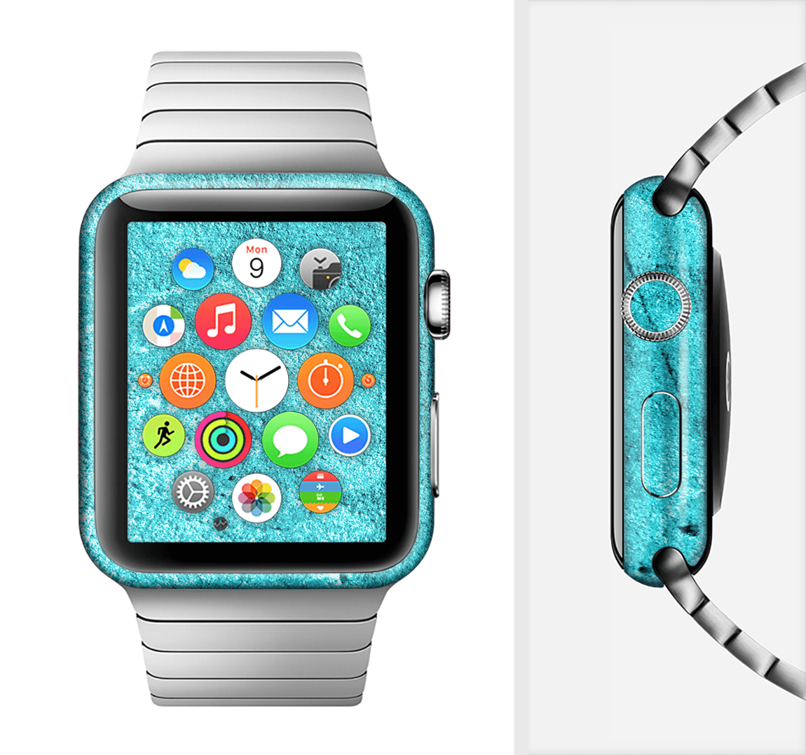 image-The Vibrant Blue Cement Texture Full-Body Skin Kit for the Apple Watch