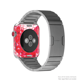 image-The Geometric Faded Red Heart Full-Body Skin Kit for the Apple Watch