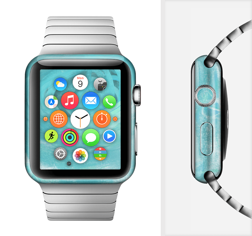 image-The Subtle Teal Watercolor Full-Body Skin Kit for the Apple Watch