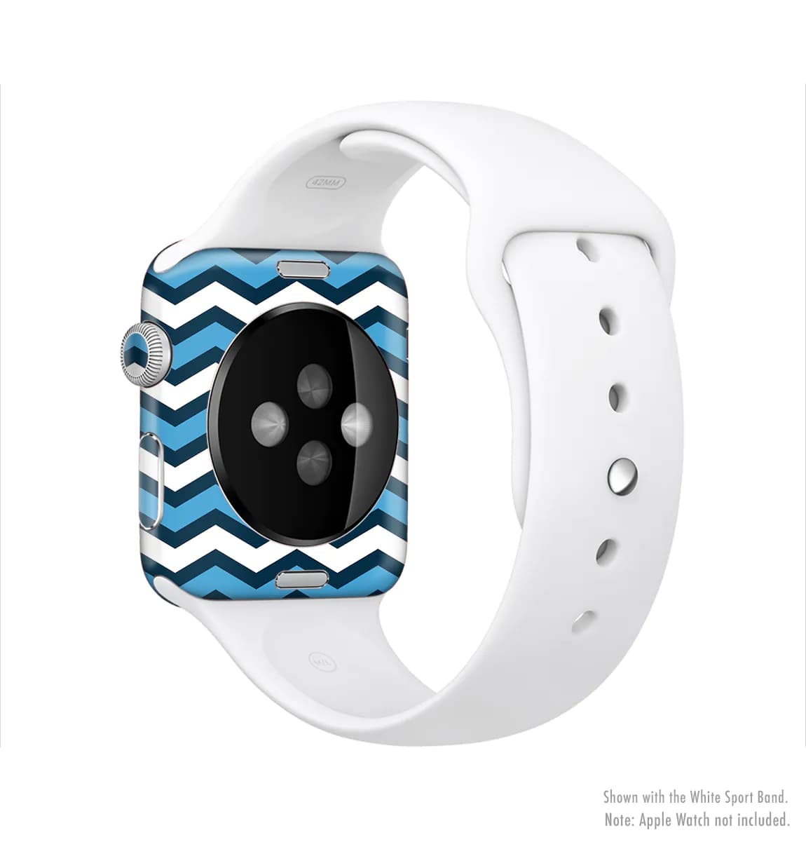 image-The Blue Wide Chevron Pattern Full-Body Skin Kit for the Apple Watch