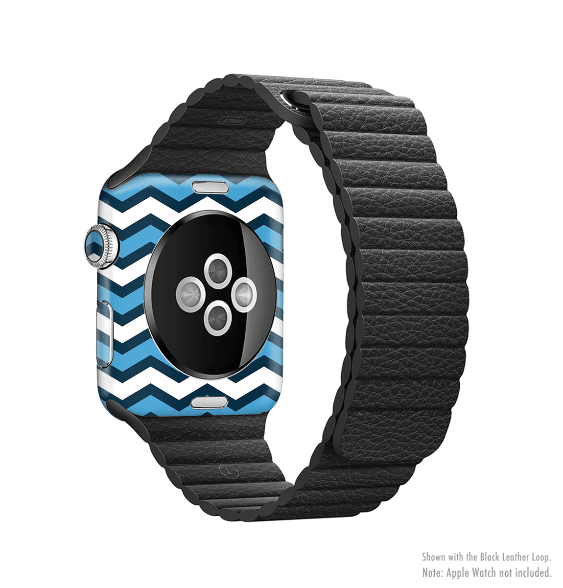 image-The Blue Wide Chevron Pattern Full-Body Skin Kit for the Apple Watch