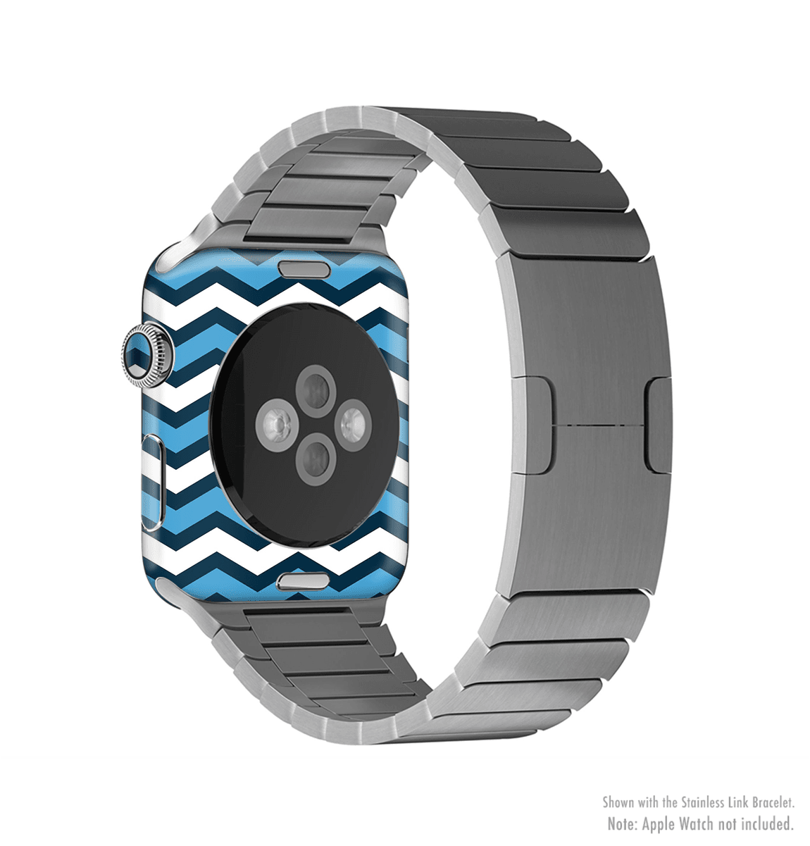 image-The Blue Wide Chevron Pattern Full-Body Skin Kit for the Apple Watch