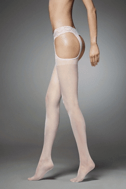 image-SEXY STRIP 20den white lace tights
