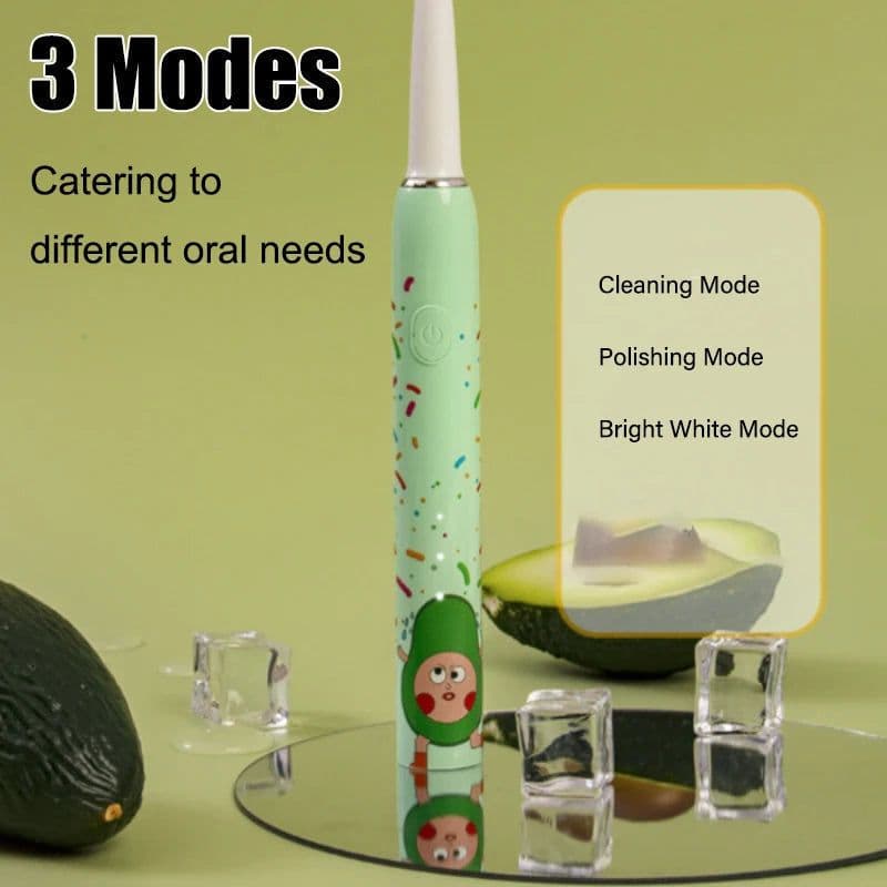 image-Children Sonic Electric Toothbrush With 4 Replace Brush Heads Kids