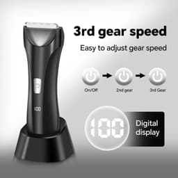image-Electric Groin Trimmer for Men Waterproof Ball Trimmer for Pubic/Body