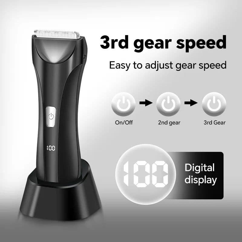 image-Electric Groin Trimmer for Men Waterproof Ball Trimmer for Pubic/Body