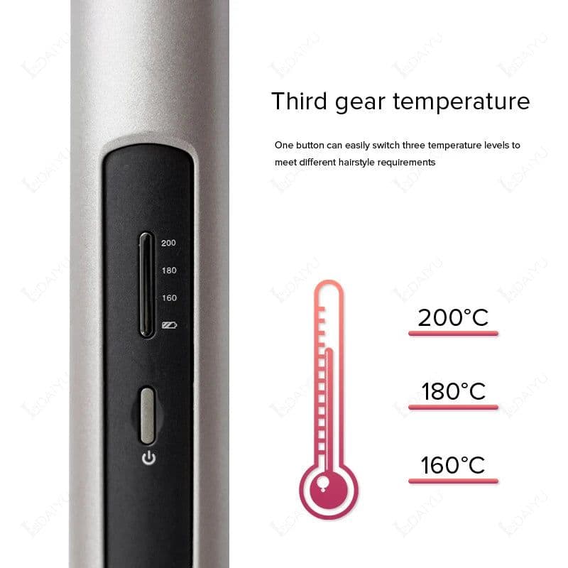 image-Cordless Hair Straightener Mini Portable Wireless Curler USB