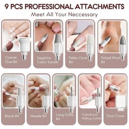 image-Cordless Electric Nail File Set Portable Nail Drill Machine for Hand