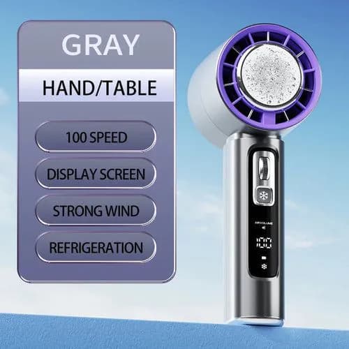 image-Portable Handheld Turbo Fan 100 Wind Speeds Adjustable Mini Personal