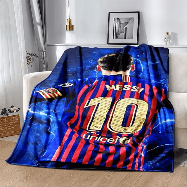 image-Football Star Flannel Blanket - Super Soft, 150x200 cm