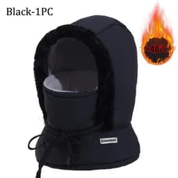 image-Cold Weather Thermal Balaclava Scarf Winter Windproof Hood Hat Plush Neck Warmer Ski Face Mask for Outdoor Activities