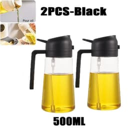 image-200/300/500ml Oil Spray Bottle BBQ Cooking Olive Oil Sprayer Plastic Baking Oil Spray Empty Bottle Vinegar Bottle Or Oil brush