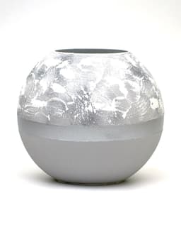 image-Handpainted Glass Vase for Flowers | Painted Art Glass Round Bubble Vase | Interior Design Home Room Decor | Table vase 6 in | 5578/180/sh106